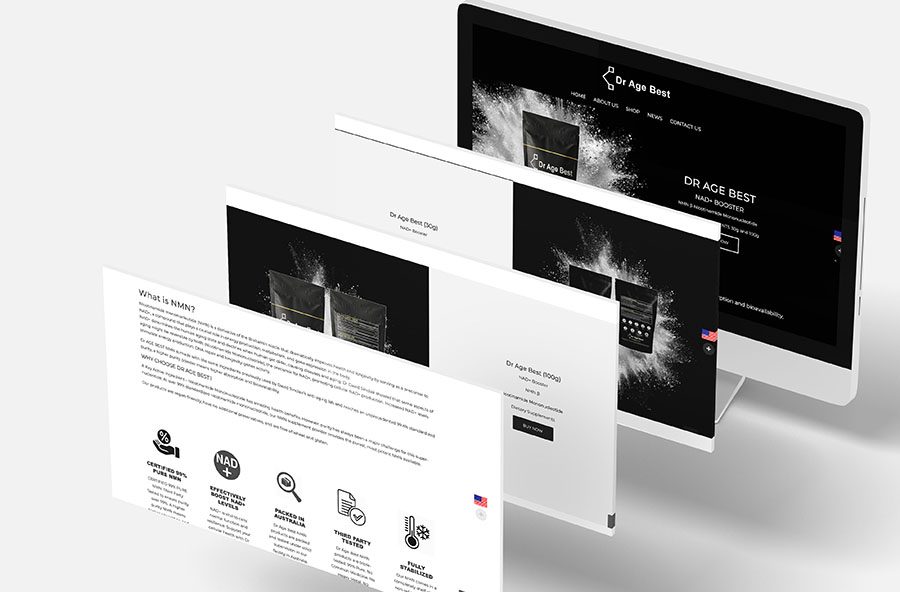 website e-commerce dr age best shopify wordpress sydney media agency